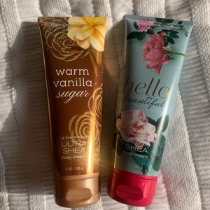 • bath and body works body cream set •